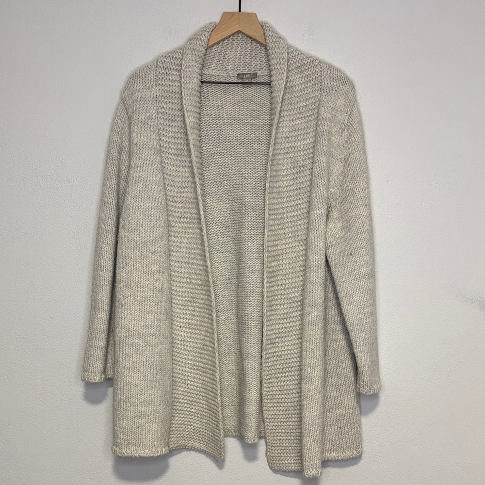 J. Jill Alpaca Blend Open Front Chunky Knit Cardigan Sweater 1X